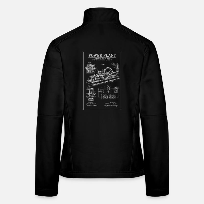 Industrie-Blueprint-Kraftwerk Frauen Softshelljacke
