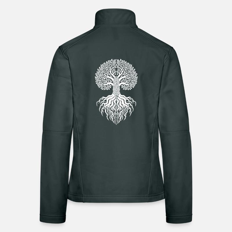 Yggdrasil Wikingerbaum des Lebens Maskottchen Nordbaum Frauen Softshelljacke