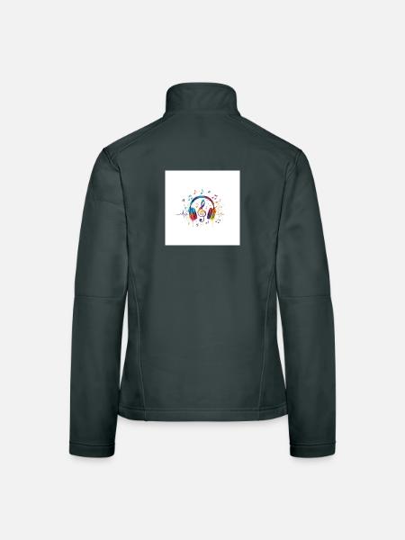 Colorful Headphones Music Design - Women's Softshell Jacket - black - Back