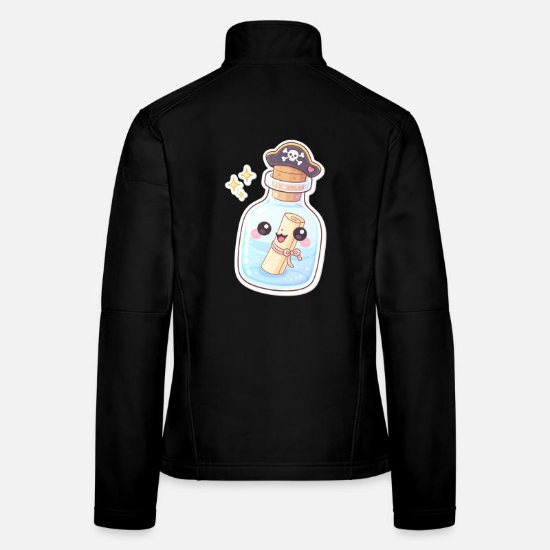 Un message de pirate mignon dans une bouteille Veste en tissu softshell Femme
