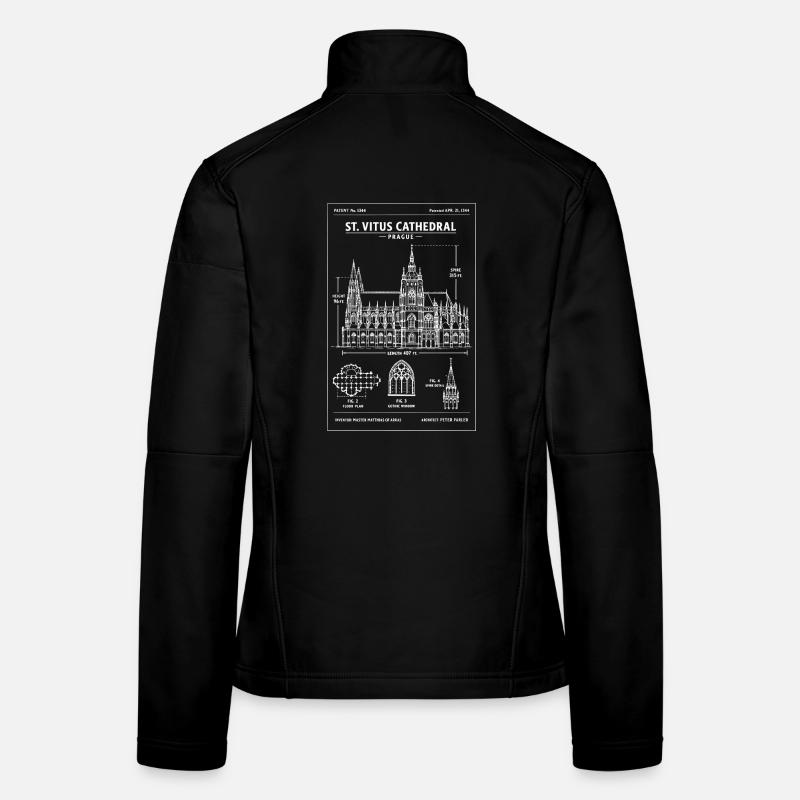 St Vitus Cathedral Prague Blueprint Women's Softshell Jacket