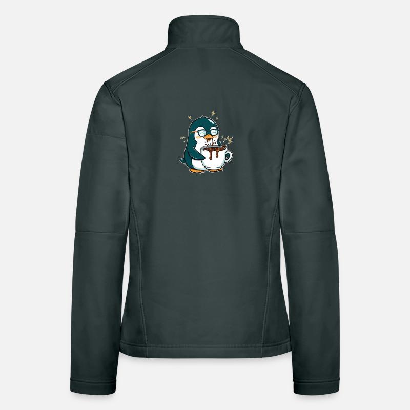 Koffein-Pinguin: Eiskalt & Hochgefahren Women's Softshell Jacket