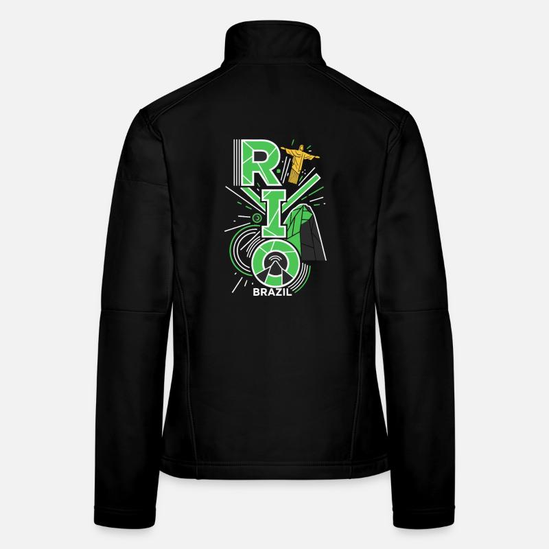 Rio de Janeiro : silhouette du Brésil Veste en tissu softshell Femme