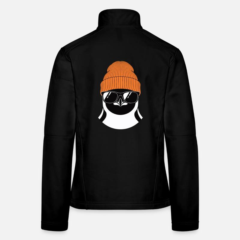 Cool penguin with winter hat Women's Softshell Jacket