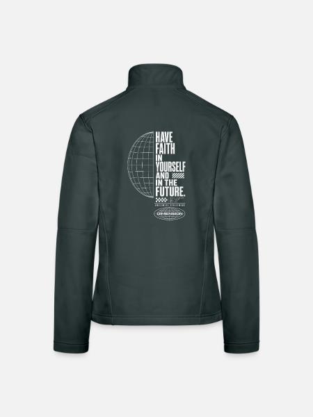 Glaube an dich und Zukunft - Frauen Softshelljacke - Schwarz - Hinten