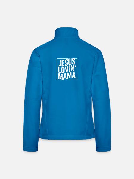 Jesus Loving Mom Motif Faith Church God - Women's Softshell Jacket - black - Back