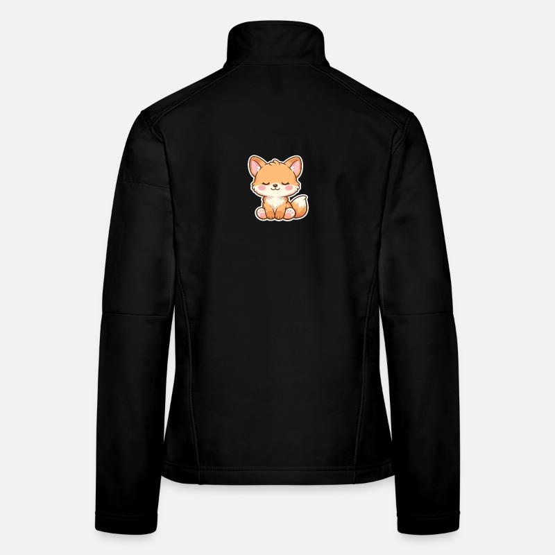 Süßes Baby-Fuchs schlafend im Kawaii-Stil Frauen Softshelljacke