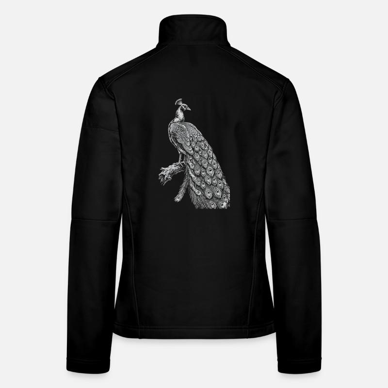 Peacock Lace on Black Women's Softshell Jacket