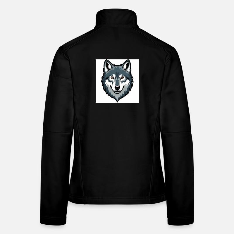 Wolf Head – illustration stylisée Veste en tissu softshell Femme
