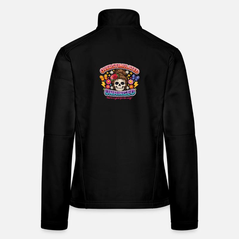 Overstimulated Unhinged Patch Skull - Women's Softshell Jacket - black