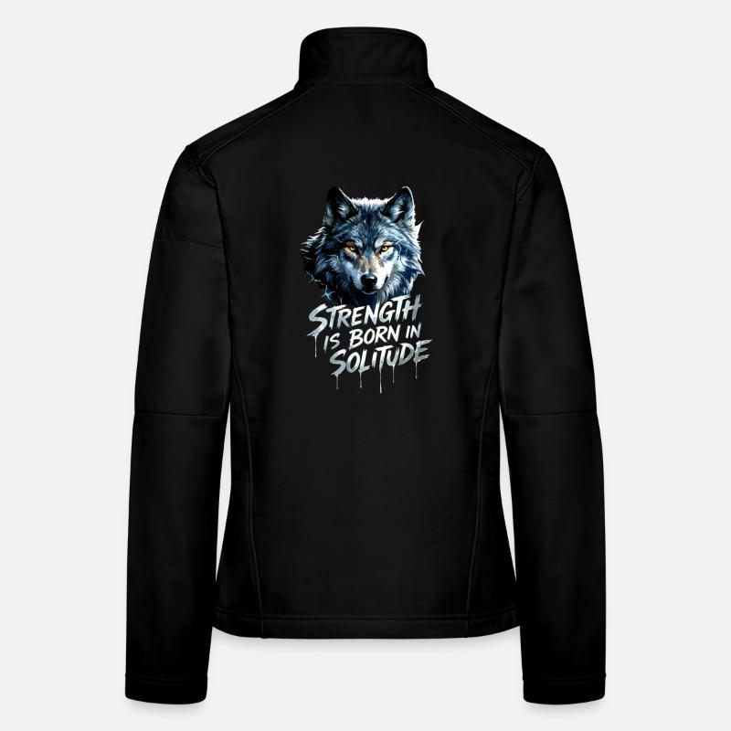 Wolfs Kopf Motivation Frauen Softshelljacke