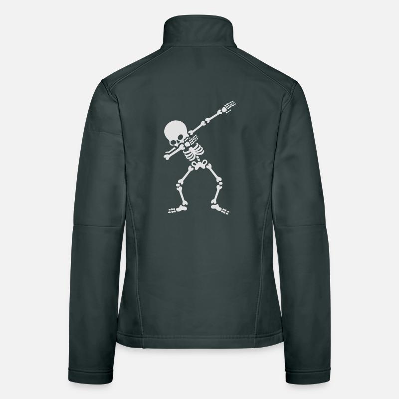 Dabbing skeleton dab dance Halloween Women's Softshell Jacket