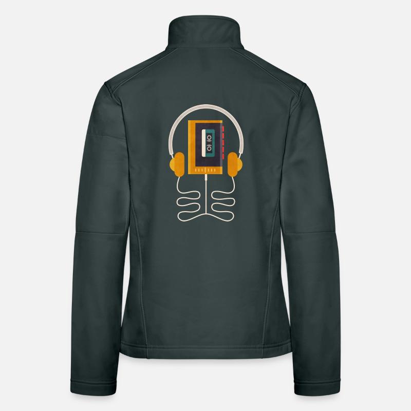 Retro Walkman Kopfhörer Vintage-Mixtape Frauen Softshelljacke