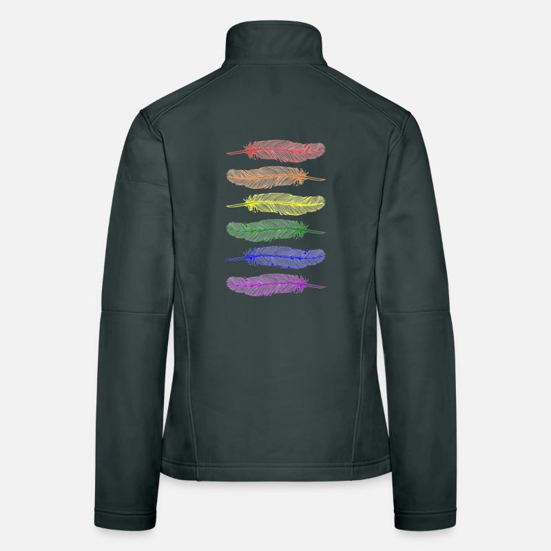Federn Regenbogen Frauen Softshelljacke