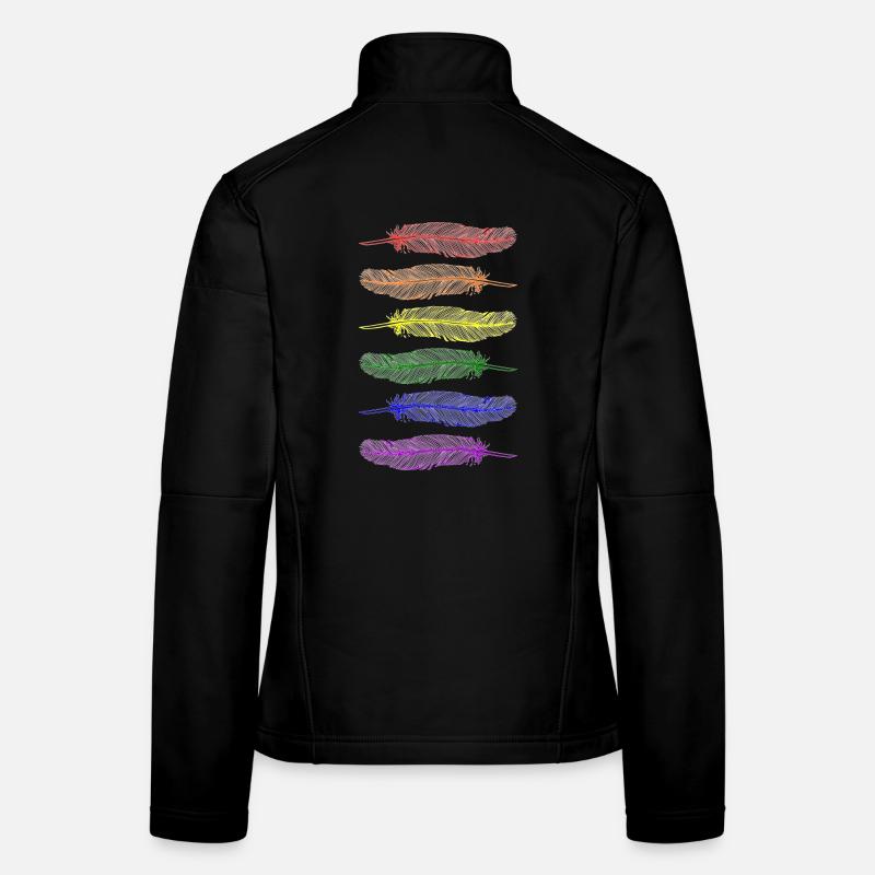 Feathers Rainbow - Women's Softshell Jacket - black