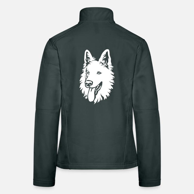 Schweizer Schäferhund Kopf "Black Edition" Frauen Softshelljacke