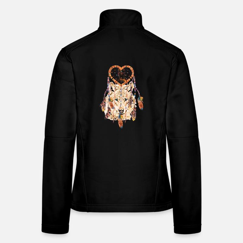Wolf Traumfänger Herz Falke Frauen Softshelljacke