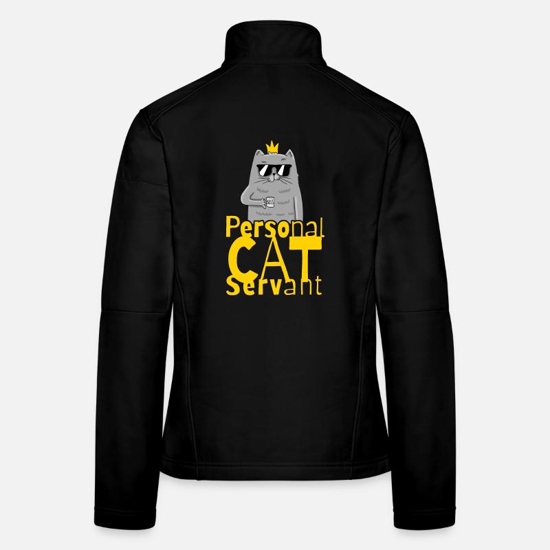 Personal Cat Servant Funny Kitten - Women's Softshell Jacket - black
