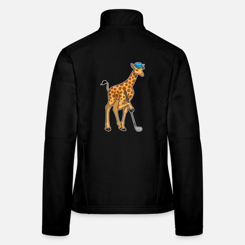 Giraffe Golf Golfschläger - Frauen Softshelljacke - Schwarz