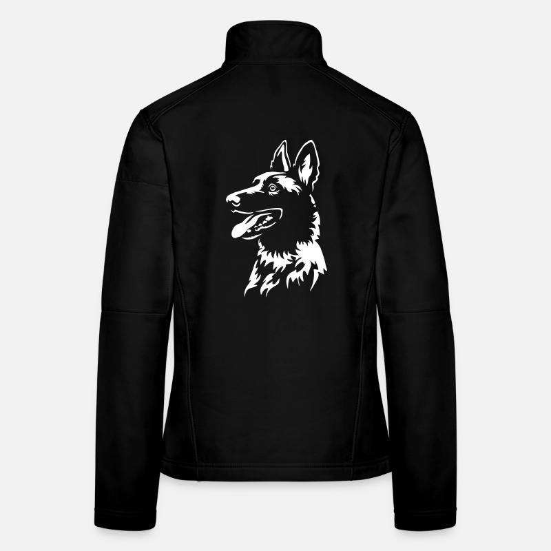 Malinois Kopf "Black Edition" Frauen Softshelljacke