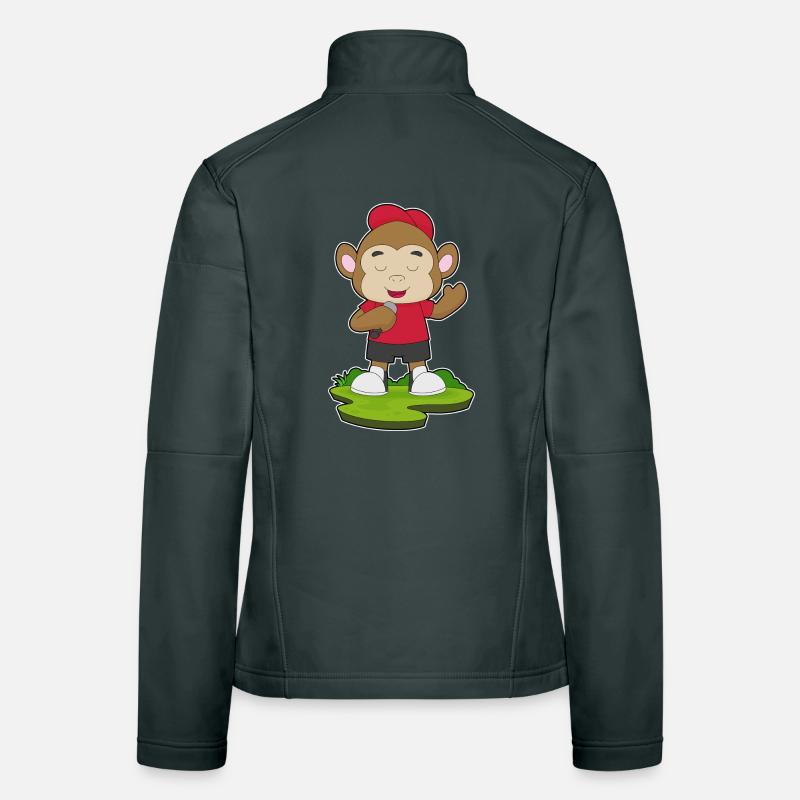 Affe Sänger Mikrofon Singen Frauen Softshelljacke