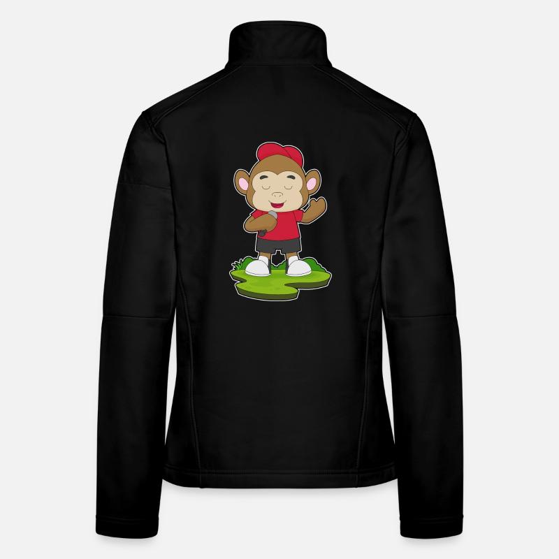 Monkey Singer Microphone Singing Women's Softshell Jacket