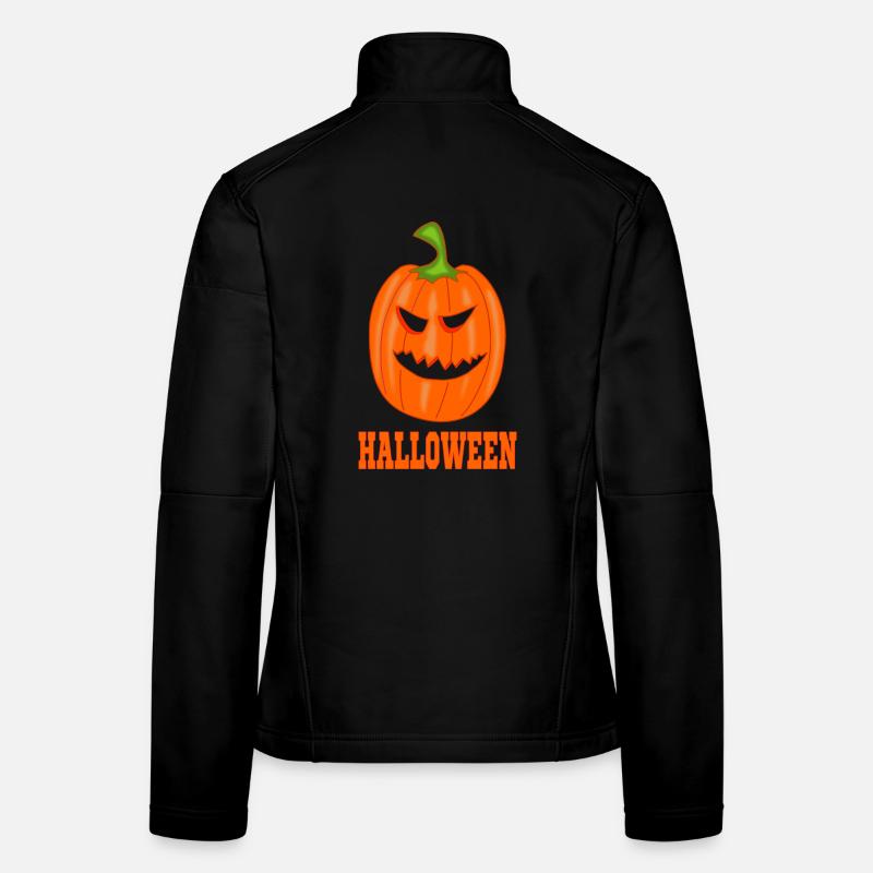 Citrouille Halloween avec lettrage Veste en tissu softshell Femme