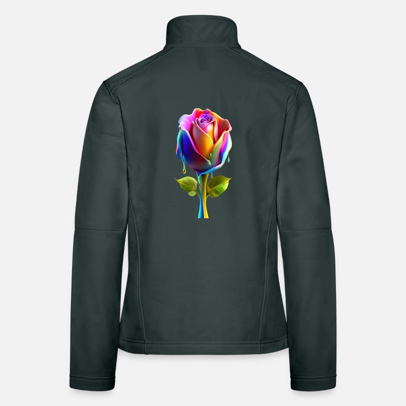 A rose with bold gradient colors 3D Women's Softshell Jacket