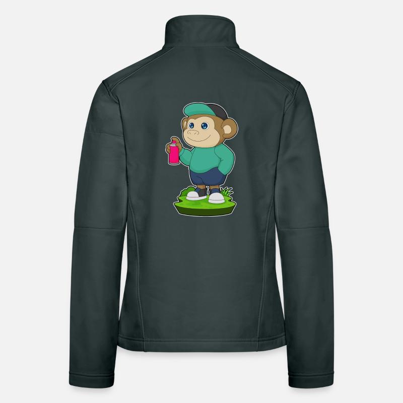 Monkey Sprayer Spray Can Women's Softshell Jacket