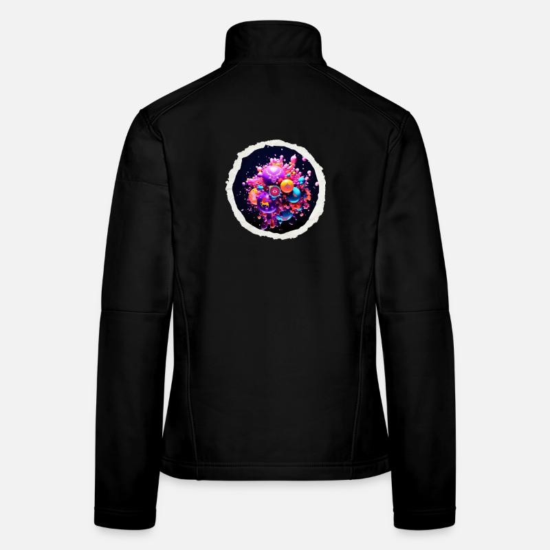 Bulles funky cosmiques Veste en tissu softshell Femme