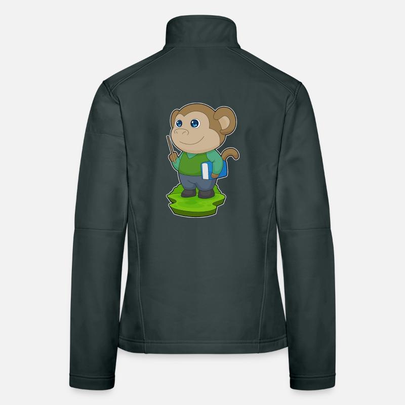 Affe Lehrer Buch Schule Frauen Softshelljacke