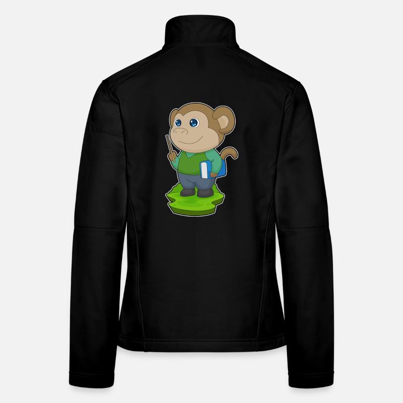 Monkey Teacher Book School Women's Softshell Jacket