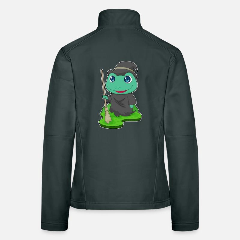 Frog Witch Broom Women's Softshell Jacket