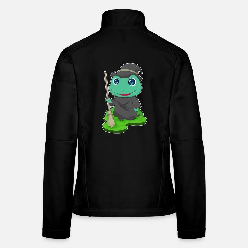Frog Witch Broom Women's Softshell Jacket