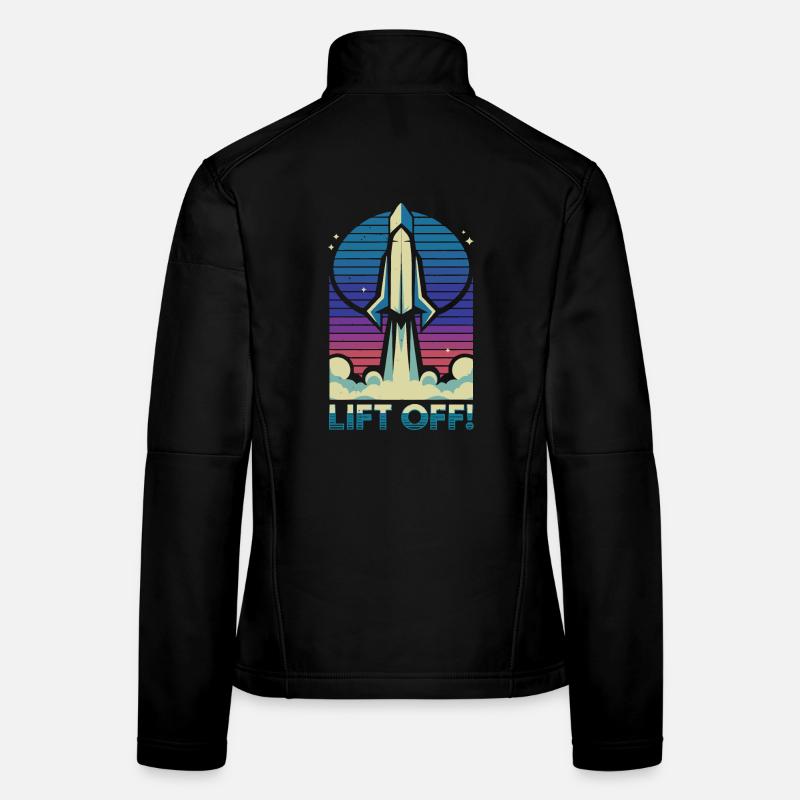 Illustration de lancement de fusée rétro Veste en tissu softshell Femme