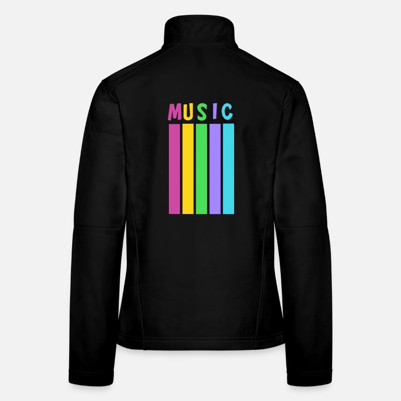 Vivid music notes on colored background Women's Softshell Jacket