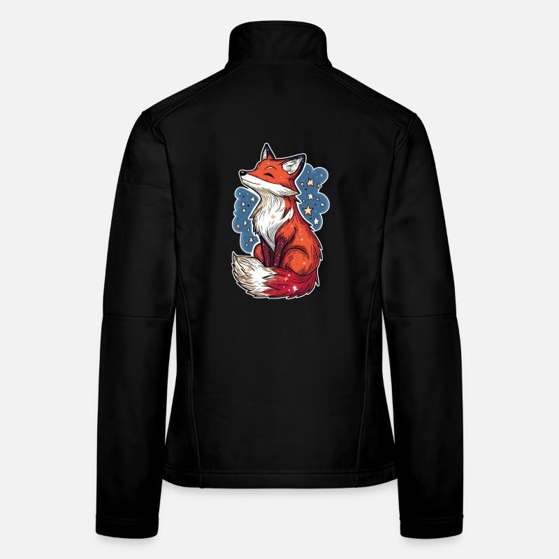 Fox and starry sky Women's Softshell Jacket