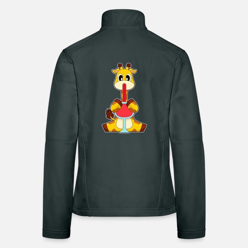 Giraffe Rotwein Frauen Softshelljacke