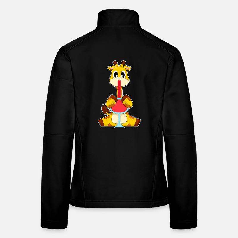 Giraffe Rotwein Frauen Softshelljacke