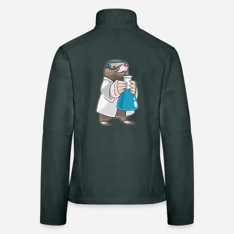 Mole Scientist Test Tube Laboratory Women's Softshell Jacket