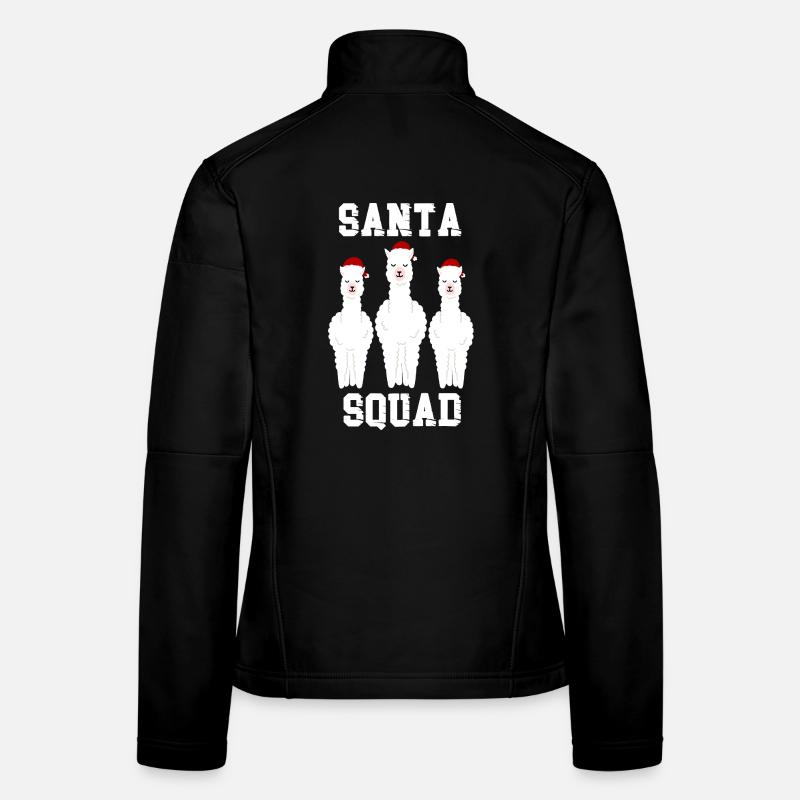 Santa squad llama - Frauen Softshelljacke - Schwarz