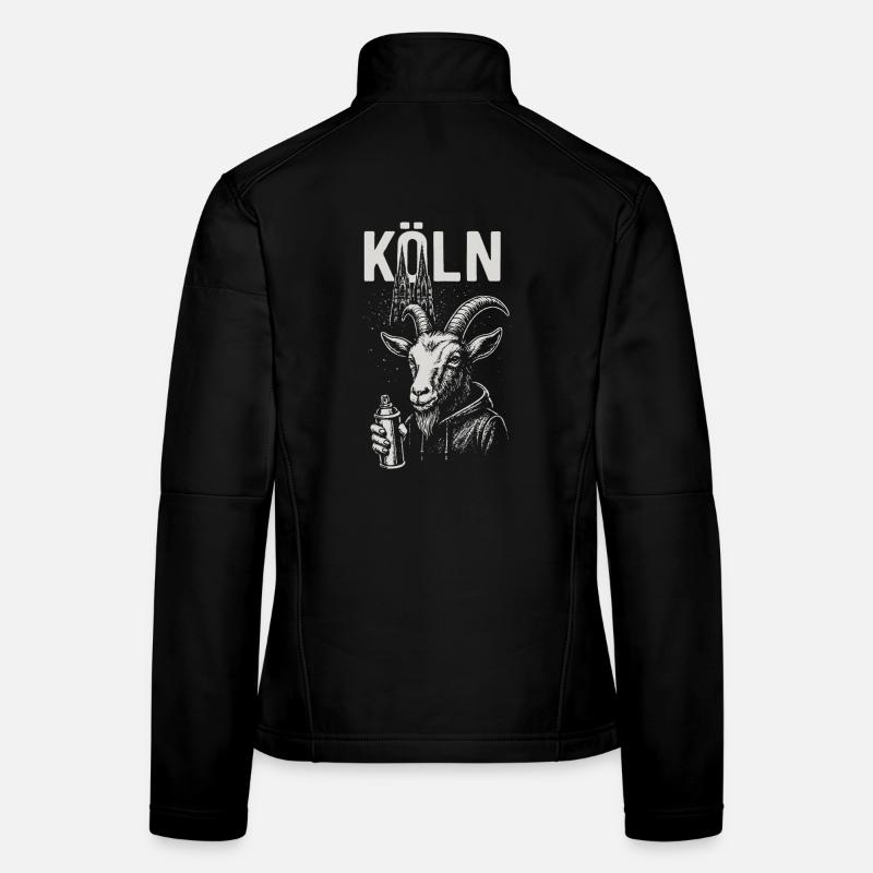 Kölner Streetstyle Ziege - Frauen Softshelljacke - Schwarz