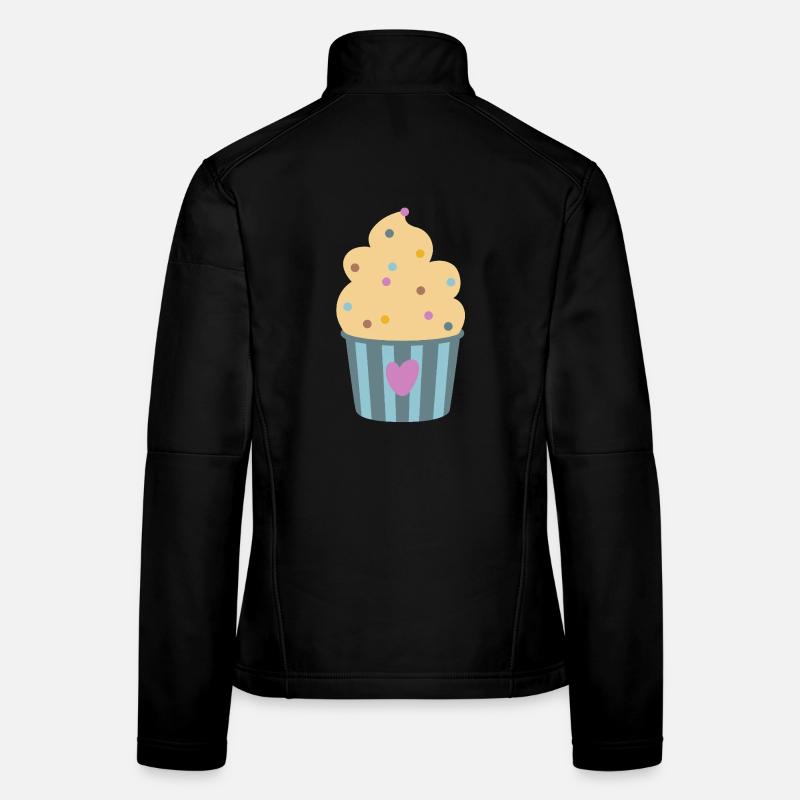 Crème glacée Coeur Rayé Confettis Dots Muffin Veste en tissu softshell Femme