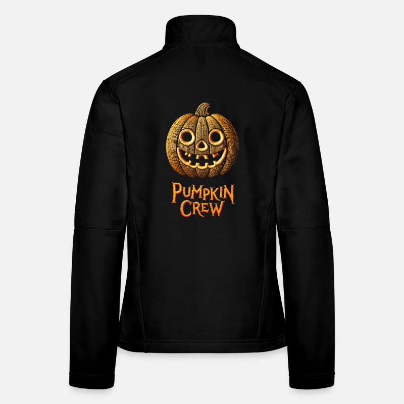 Citrouille sculptée Jack-o'-Lantern Design Veste en tissu softshell Femme