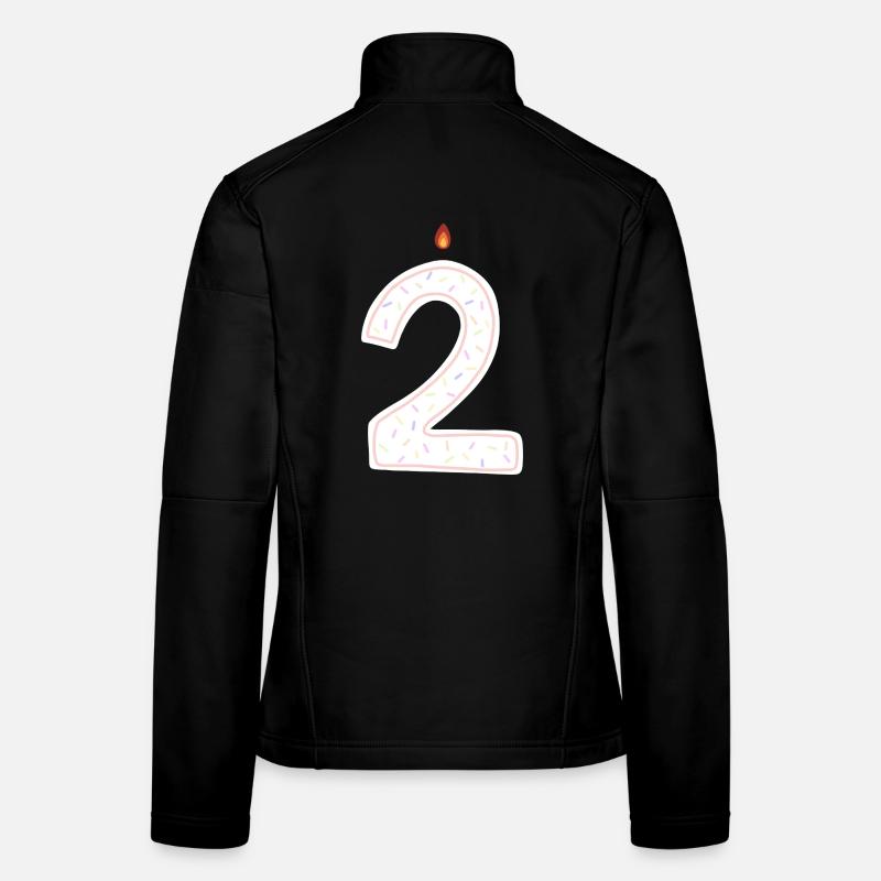 Bougie d’anniversaire numéro deux graphique Veste en tissu softshell Femme
