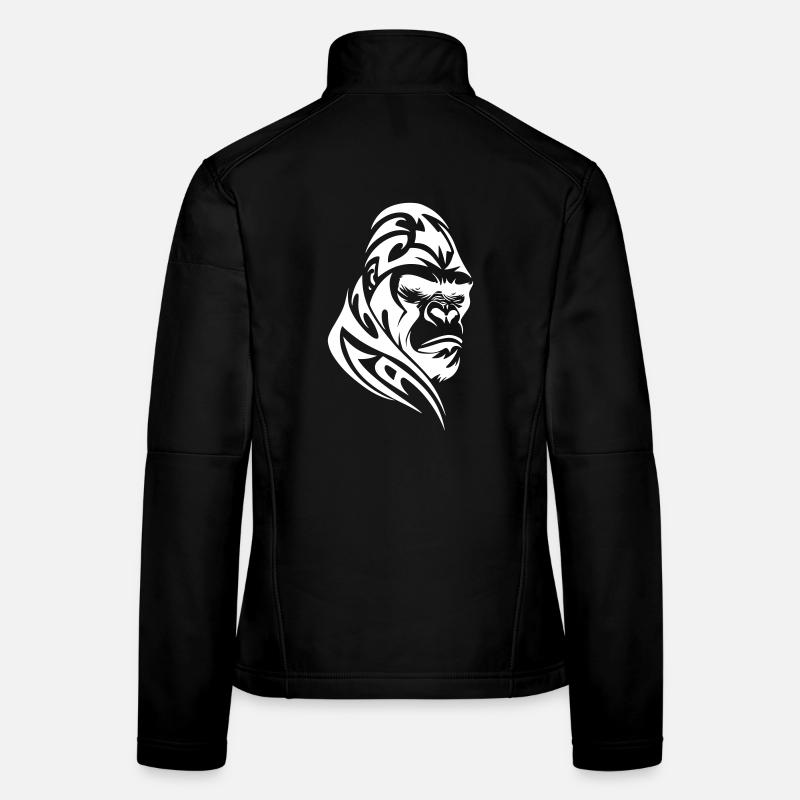 Gorilla Silverback Tribal Tattoo Women's Softshell Jacket