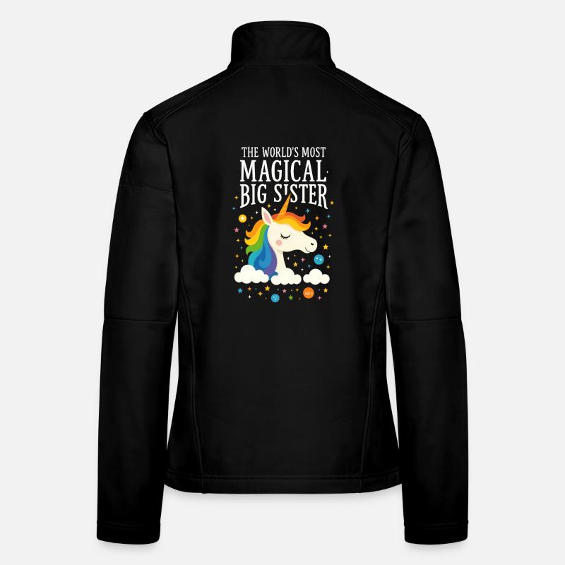 Unicorn Magic Big Sister sister Women's Softshell Jacket