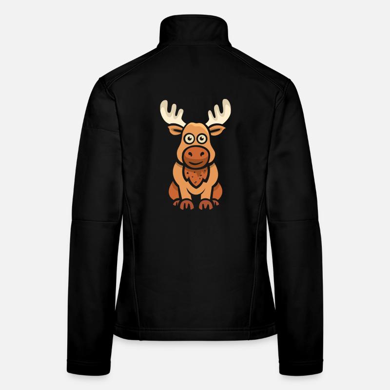 Cute Cartoon Moose Women's Softshell Jacket