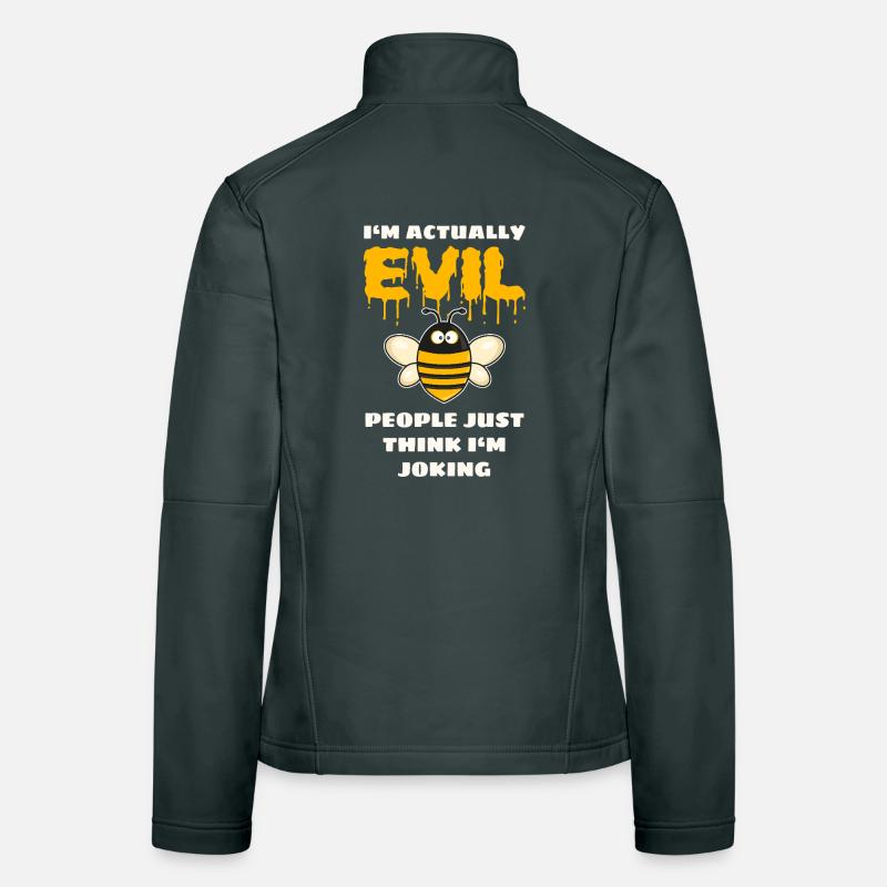 Funny Evil Bee Women's Softshell Jacket