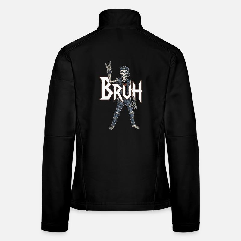 Bruh Skeleton Rocker Women's Softshell Jacket